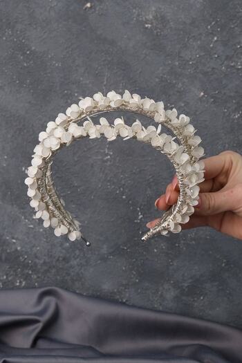 Hobigram Bridal Hair Accessory White Water Enamel Beaded Bridal Henna Crown – Other Hair Accessories, Stylish Design