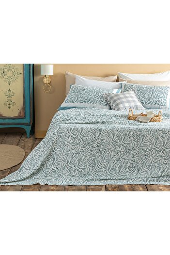 English Home Seledon Single Pique Set - Calm Nature Printed, 150x220 Cm