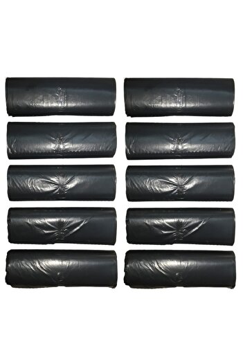 EYMARMARKET Siyah Orta Boy Çöp Poşeti 55*60 cm 20 Li Rulo 10 Paket 200 Adet