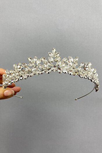 Hobigram Νυφικό αξεσουάρ μαλλιών Ασημί χρώμα Dream Bridal Crown – Κορώνα, Κρυστάλλινη Πέτρα, Κομψό Μοντέλο, Νυφικό Κορώνα – Κορώνα –