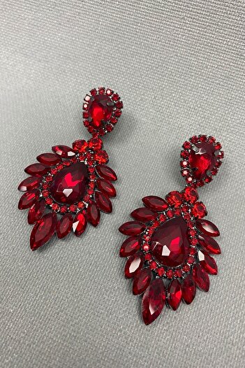 Hobigram Red Berlin Model Bridal Henna Tiara and Earrings for Brides – Bridal Accessory, Stylish Design – Bride