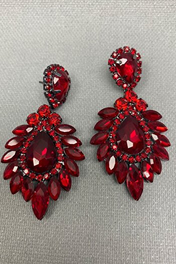 Hobigram Red Subra Model Bridal Henna Tiara and Earrings for Brides – Bridal Accessory, Stylish Design – Bridal