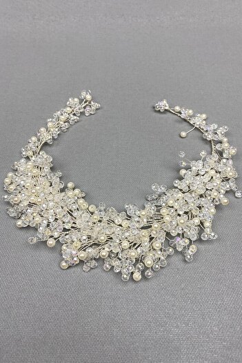 Hobigram Hair Accessory Cream Transparent Lisa Model Bridal Henna Crown – Bridal Accessory, Stylish Design, Women's Accessory