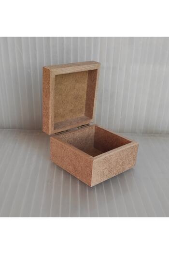 Güllü Ahşap Wooden Paintable Small Square Box 10X10