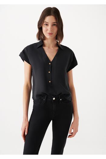 Mavi Back Detailed Black Blouse 1210139-900