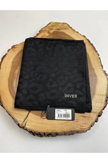 Invee Leopar Şal Siyah