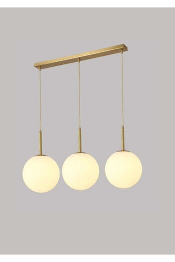 BSA LIGHTING Eylül 3'lü Sıralı Eskitme Modern Avize ( Beyaz Camlı)