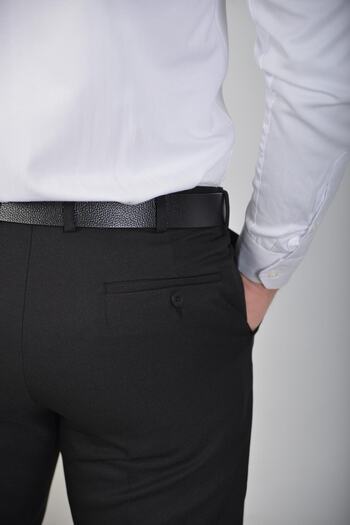 Önkal gömlek Classic Cut Seasonal Black Men's Fabric Trousers