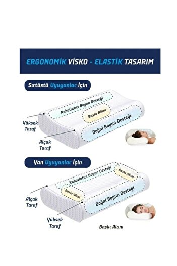WHITEBLANCO Ортопедична подушка Visco з підтримкою шиї, великого розміру, медична
