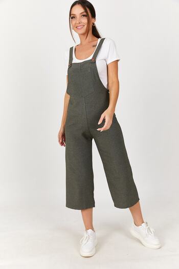 armonika Women's Khaki Gardener Overalls ARM-20K001117