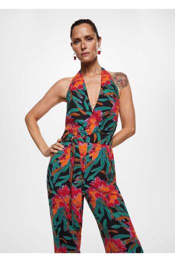 MANGO Woman Jumpsuit with Flowers