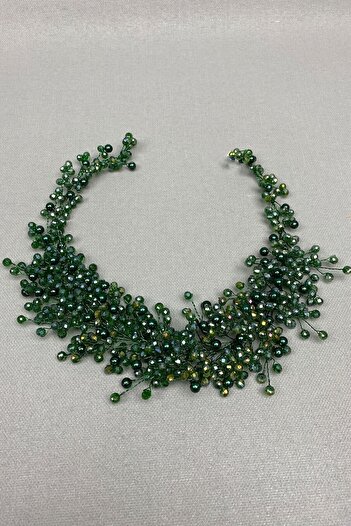 Hobigram Hair Accessory Green Lisa Model Bridal Henna Crown – Bridal Accessory, Stylish Design, Women's Accessory – Ge