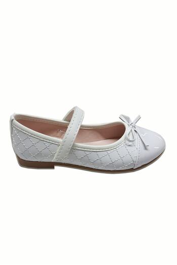 welissa White Quilted Girl's Ballerinas