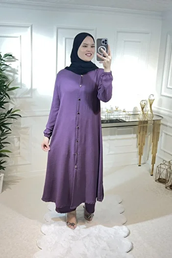 Aşkı Endam Ayrobin Set - Plum with Spike Buttons