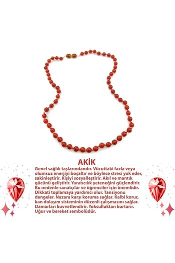 OSMANLI DOĞAL TAŞ Sertifikalı Kırmızı Akik Doğal Taş Kolye M205
