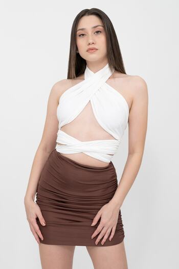 Soyo Women's White Strapless Tied Bustier