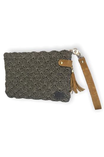 Nuggita Women's Handmade Anthracite Clutch Portfolio Bag