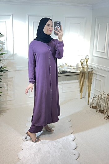 Aşkı Endam Ayrobin Set - Plum with Spike Buttons