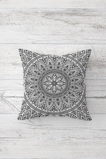 on the clouds Black White Mandala One Side Printed Hidden Zipper Pillowcase Throw Pillow Sofa Pillow Case