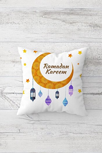 on the clouds فانوس رمضان كريم - غطاء وسادة مقعد بسحاب مخفي مطبوع على الوجهين
