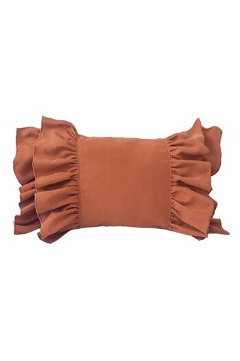 RİTMOHOME Cinnamon Frilly Vintage Bohemian Scandinavian Throw Pillow Cover, Country, Bohemian
