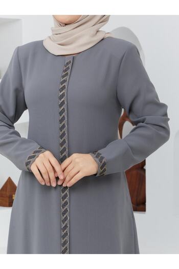 KMKkombin Women's Hidden Zipper, Zipper Top and Cuff Stoned Top Coat