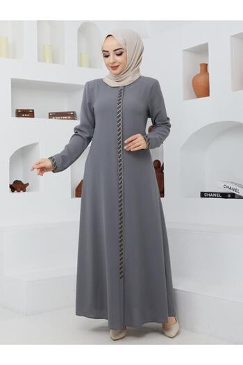 KMKkombin Women's Hidden Zipper, Zipper Top and Cuff Stoned Top Coat