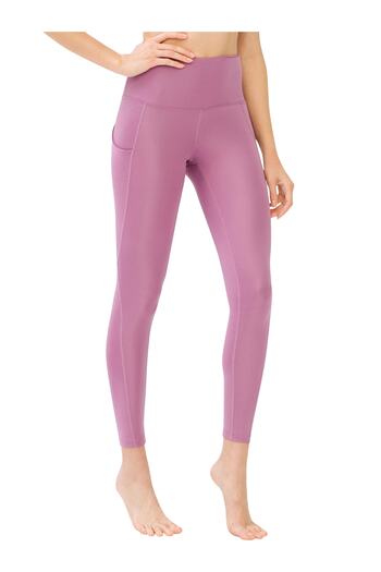 Los Ojos Women's Lavender High Waist Double Pocket Compacting Sports Leggings