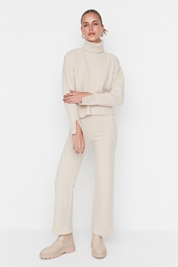 Trendyol Collection Soft Textured Knitwear Set - Stone, Twoaw22Au0312