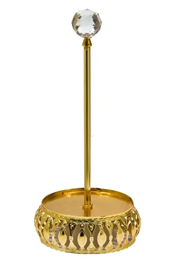 Trendy Baby Beauty Crystal Stone Metal Roll Paper Towel Holder Gold