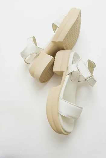 Luvi Swan Cream Women's Leather Sandals
