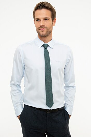 Pierre Cardin Cămașă de bază slim fit albastru deschis