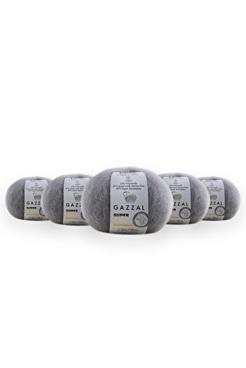 Gazzal Super Kid Mohair 25 Gr 5 Pack 78% Wool-22% Pa Mixed Natural Hand Knitting Yarn Taka Yarn (64434)