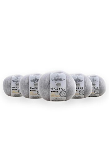 Gazzal Super Kid Mohair 25 Gr 5'Li Package 78% Wool-22% Pa Blended Natural Hand Knitting Yarn Taka Yarn 64435