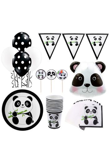 Partimarka Panda Themed Birthday Set for 24 People