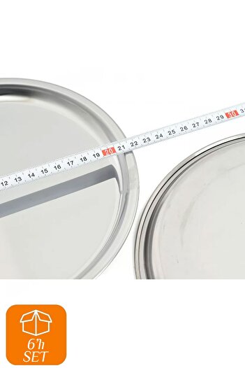 Hoop Abant Çelik Diplomat Servis Tabak 22 Cm - No : 5 6'li Set