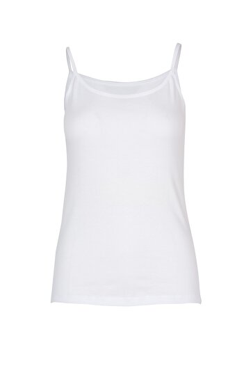BSM 2-Piece Women's White Cotton Camisole Rope Strap Tank Top