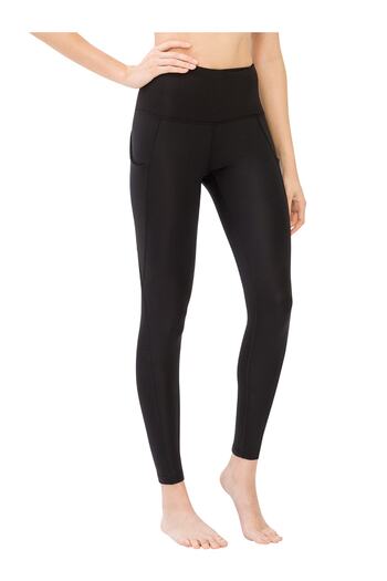 Los Ojos Black High Waist and Double Pocket Women's Sports Leggings - Recovery