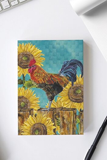 LWP Shop A4 Sunflower Rooster Memo Pad (Plaid)