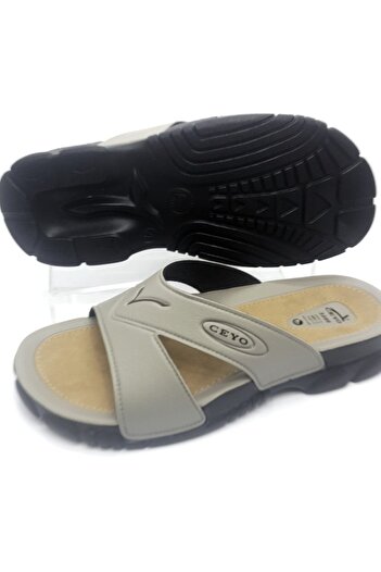 Ceyo 3200-1 Anatomical Dark Beige Men's Slippers