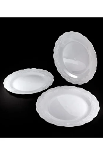 Kristal Plastic Plate Ps 23cm - 6 Pieces (1 Pack) White