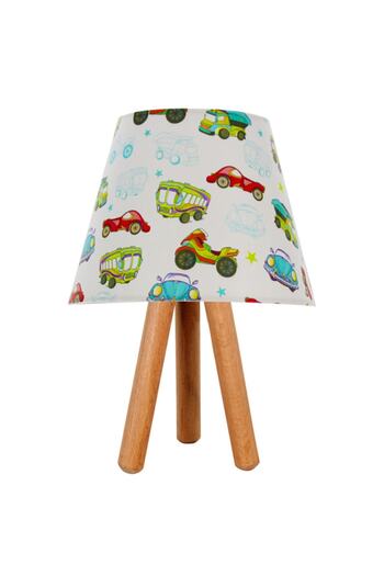 EvLight Children's Room Three-Legged Wooden Lampshade Cars