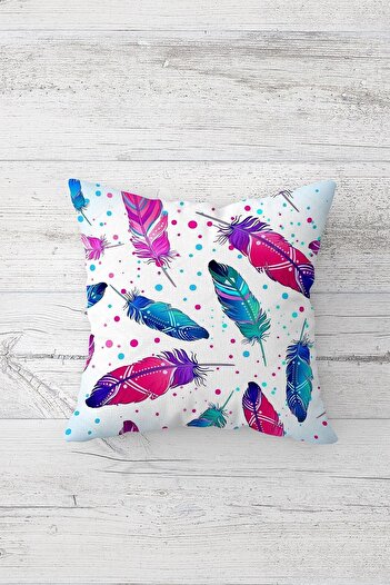 on the clouds Feather Patterned One Side Printed Hidden Zipper Pillow Case Throw Pillow Sofa Pillow Case