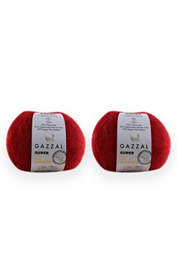 Gazzal Süper Kid Mohaır 25 Gr 5'li Paket %78 Yün-%22 Pa Karışımlı Doğal El Örgü Ipi Taka Yarn (64416)