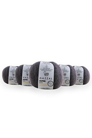 Gazzal Super Kid Mohair 25 Gr 5'Li Package 78% Wool-22% Pa Blended Natural Hand Knitting Yarn Taka Yarn 64432