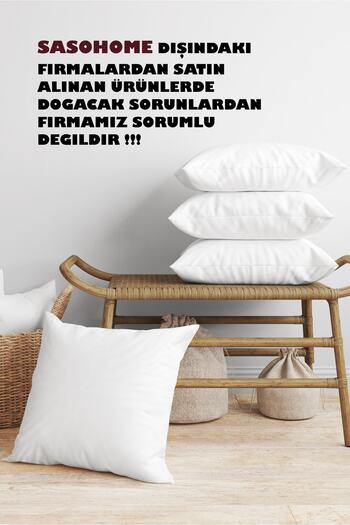 SasoHome Quality Fiber Filled 50x50 Cm 4-Piece Throw Pillow Inner Pillow (Suitable for All Throw Pillows)