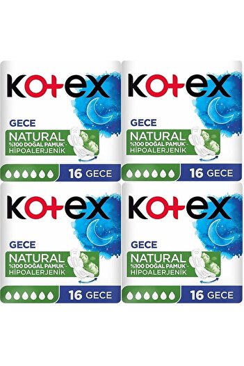 Kotex Natural Ultra Super Economical Package Night 4 Pieces of 16