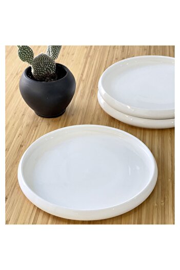 ACAR Bianco Perla White Series Porcelain 26.8 Cm X 2.5 Cm Serving Plate