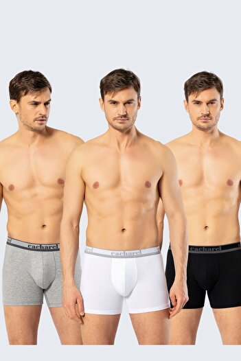 Cacharel 3-Piece Men's Boxers Long Leg Cotton Lycra Men's Boxers