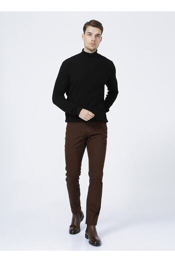 Fabrika Turtleneck Basic Black Men's Sweater - Benson-Y